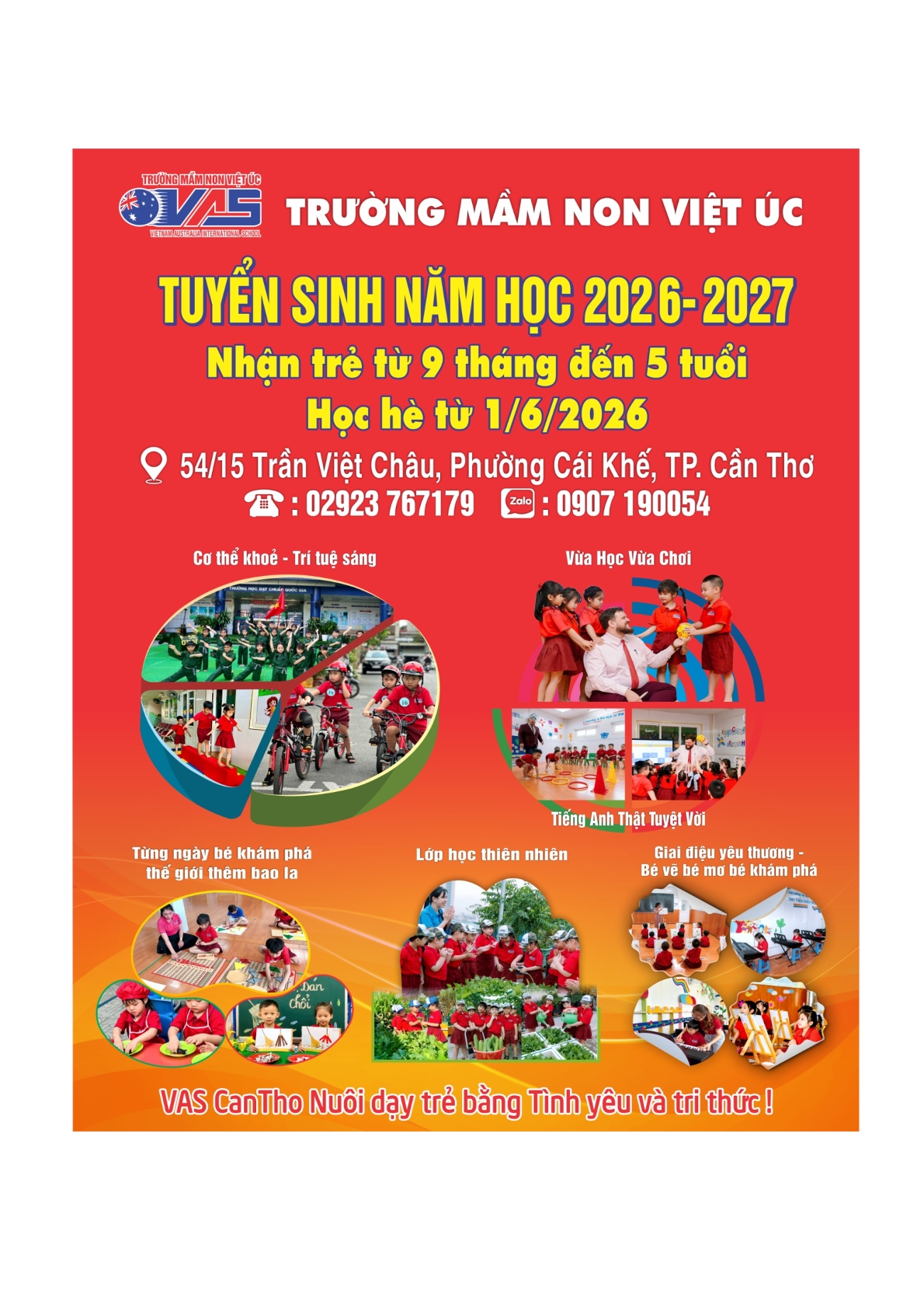 TUYỂN SINH NĂM HỌC 2026-2027 - NHẬN TRẺ TỪ 9 THÁNG ĐẾN 5 TUỔI
